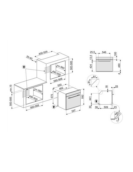 Horno estética Línea, Negro