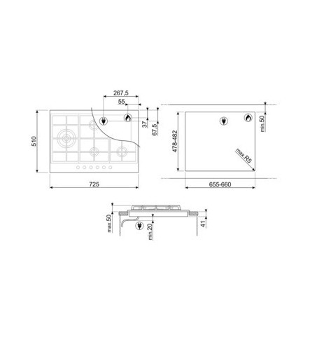 Encimera de cocción Gas