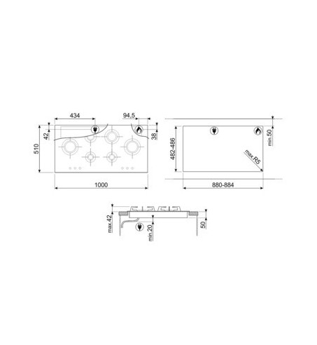 Encimera de cocción Gas