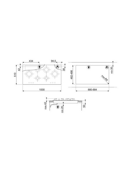 Encimera de cocción Gas