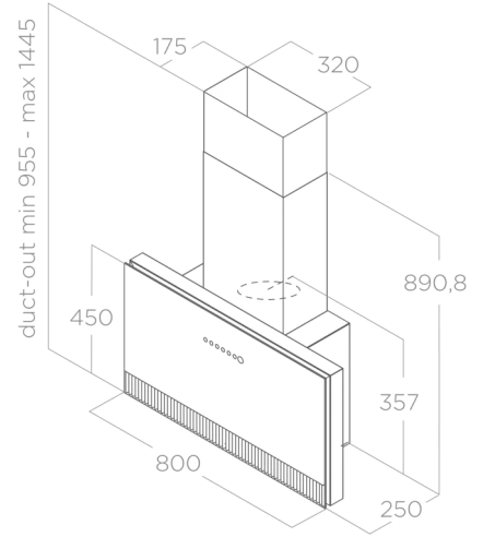 Campana Decorativa Pared Elica SUPER PLAT @ BL/F/80