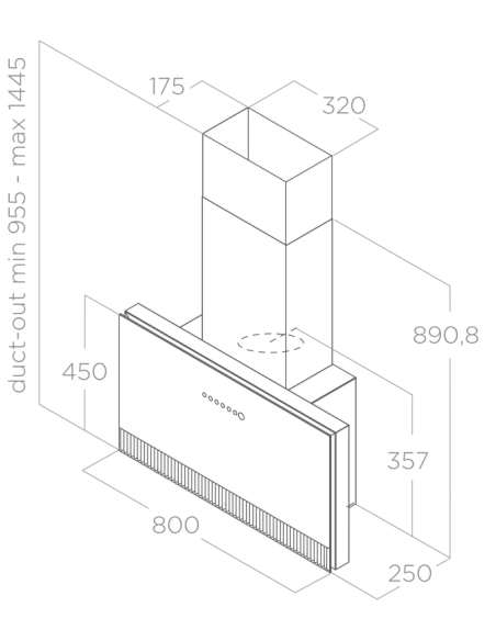 Campana Decorativa Pared Elica SUPER PLAT @ BL/F/80