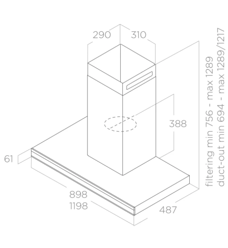Campana Decorativa Pared Elica ELEMENT @ BLMAT/A/90