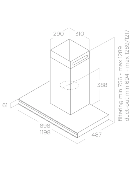 Campana Decorativa Pared Elica ELEMENT @ BLMAT/A/90