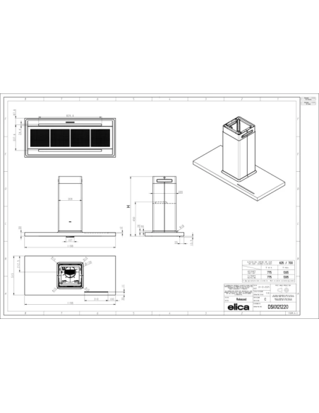 Campana Decorativa Isla  Elica BIO ISLAND BLRO/A/120X53 ROVERE