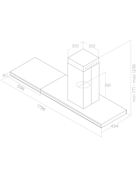 Campana Decorativa Isla Elica ELEMENT ISL @ IXBL/A/180