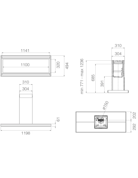 Campana Decorativa Isla  Elica ELEMENT ISL @ BLMAT/A/120