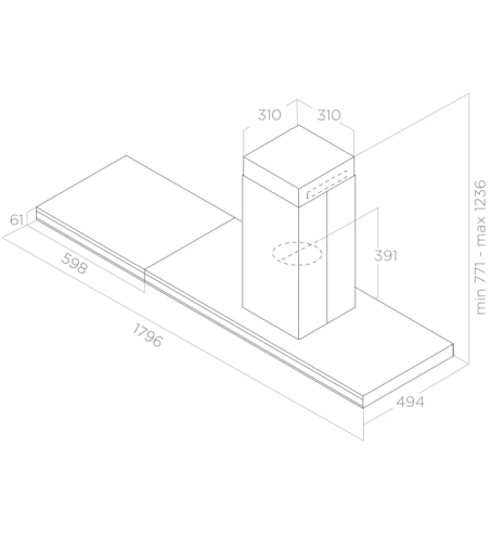 Campana Decorativa Isla  Elica ELEMENT ISL @ BLMAT/A/180