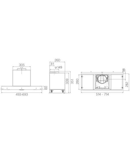Campana-Grupo filtrante Elica HIDDEN ADV PLUS @ BLGL/A/72