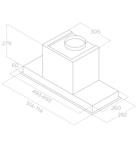 Campana-Grupo filtrante Elica HIDDEN ADV PLUS @ BLGL/A/72