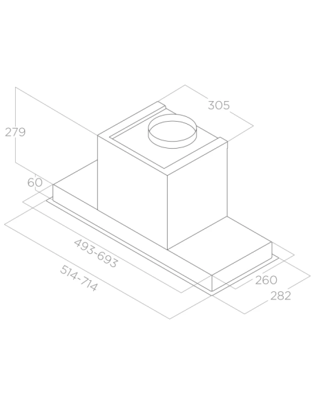 Campana-Grupo filtrante Elica HIDDEN ADV PLUS @ BLGL/A/72