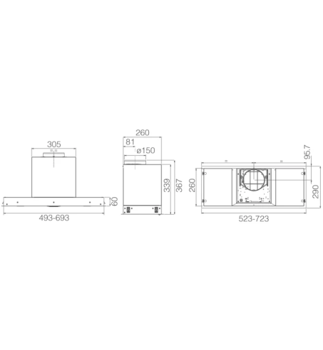 Campana-Grupo filtrante Elica HIDDEN 2.0 IX/A/72
