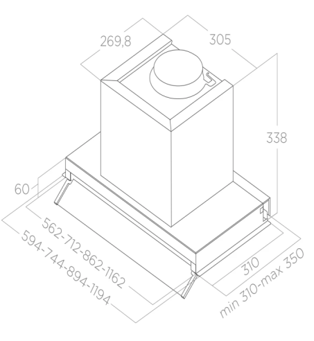 Campana Integrable mueble Elica BOXIN ADV PLUS @ IX/A/90