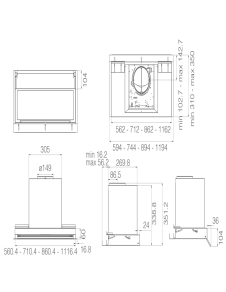 Campana Integrable mueble Elica BOXIN ADV PLUS @ IX/A/90