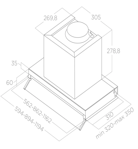 Campana Integrable mueble Elica BOXIN ADV DRY @ IX/A/60
