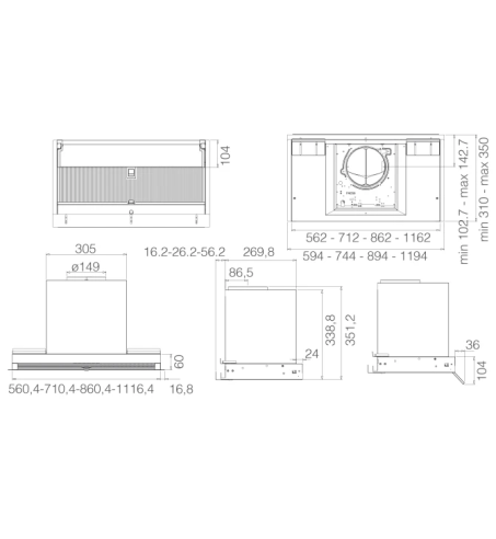 Campana Integrable mueble Elica BOXIN ADV DRY @ IX/A/120