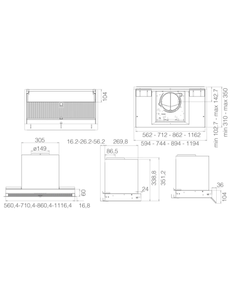 Campana Integrable mueble Elica BOXIN ADV DRY @ IX/A/120