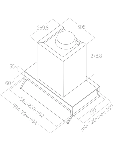 Campana Integrable mueble Elica BOXIN ADV DRY @ IX/A/120