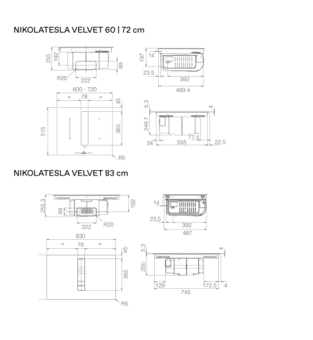 Encimera inducción + Campana Integrada Elica NIKOLATESLA VELVET BL/A/83