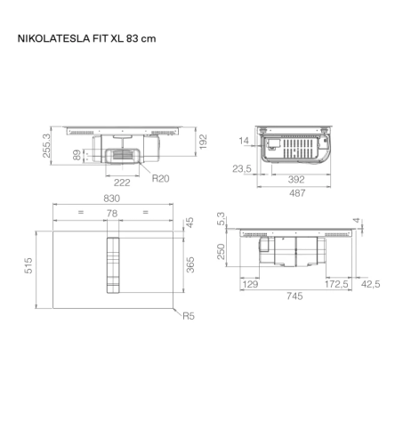 Encimera inducción + Campana Integrada Elica NIKOLATESLA FIT XL BL/A/83