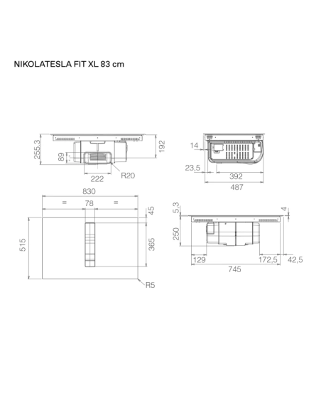 Encimera inducción + Campana Integrada Elica NIKOLATESLA FIT XL BL/A/83