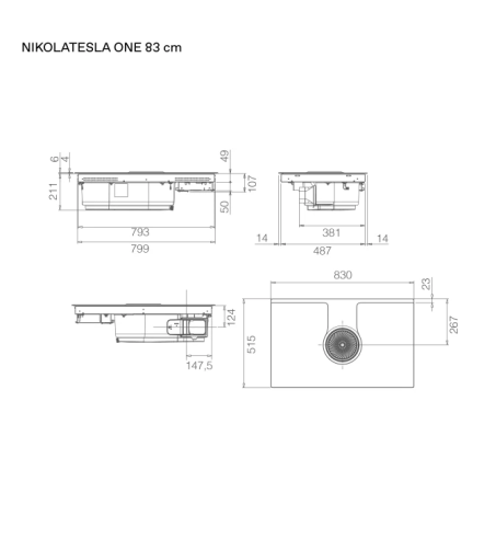 Encimera inducción + Campana Integrada Elica NIKOLATESLA EVO BL/A/83