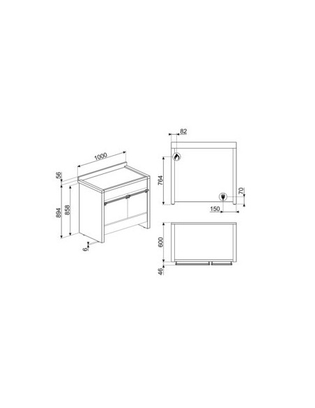 Cocina de Gas Placa 100 cm