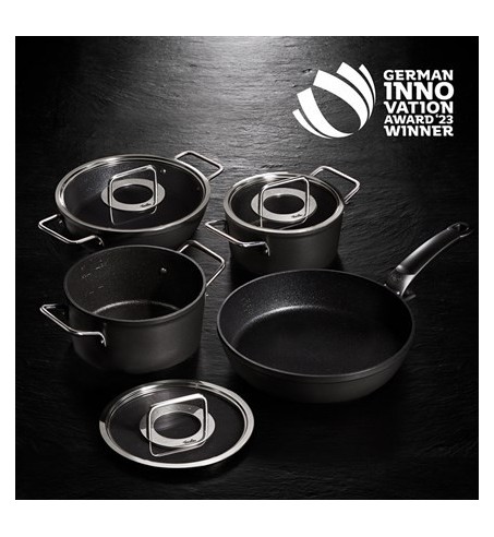 ADAMANT SET DE 3 OLLAS CON TAPA DE CRISTAL