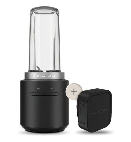 BATIDORA VASO INALAMBRICA 12V (CON BATERIA) CON ACCESORIOS COLOR NEGRO MATE